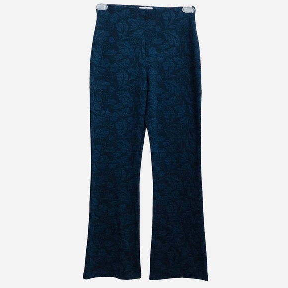 UO Blue Pant Cara Kick Flare High Waisted Floral Pattern Size Medium - Picture 2 of 9